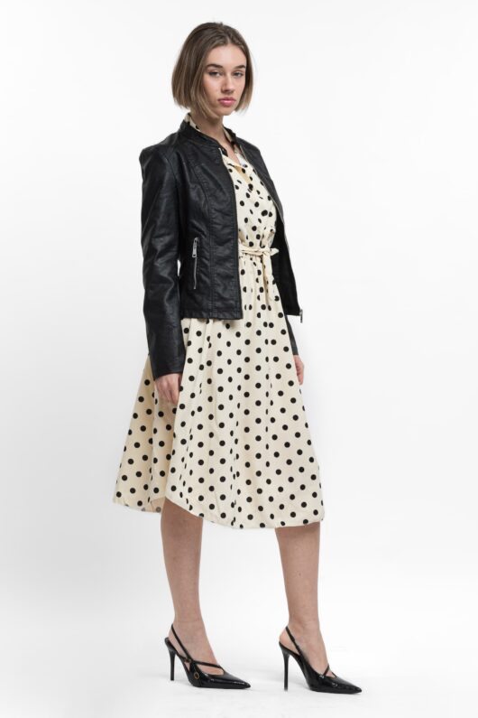 Μπουφάν από μαύρο οικολογικό δέρμα